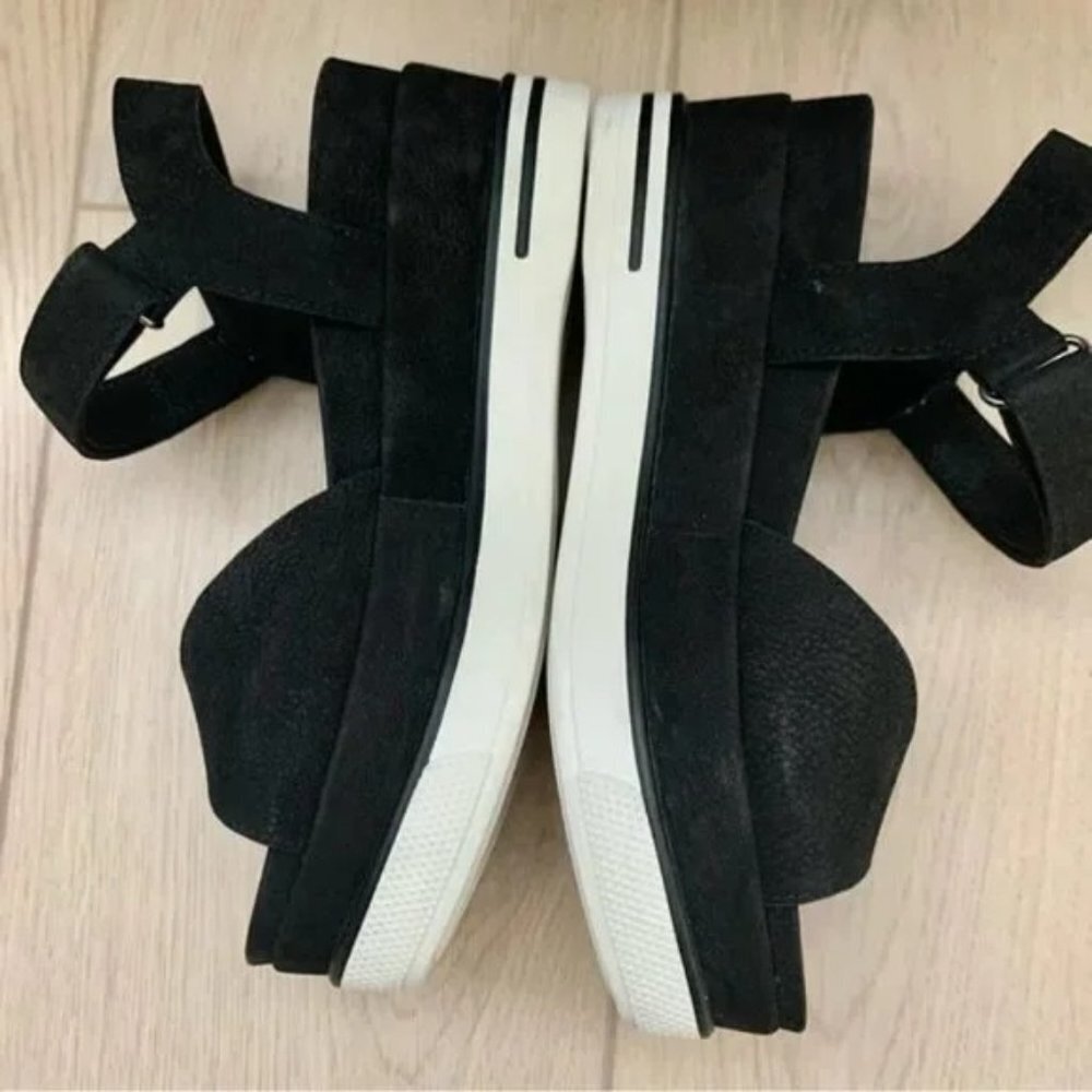 š¤ Eileen Fisher Black Beck Sporty Platform Wedge Heeled Sandals - Picture 9 of 11
